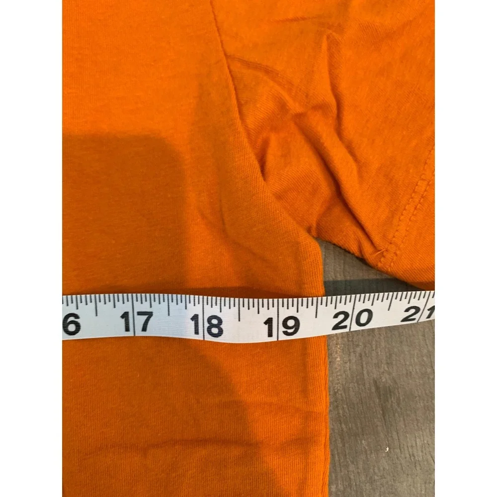 True‎ Religion Mens Orange Buddha Guitar Graphic T Shirt Medium Style 700042